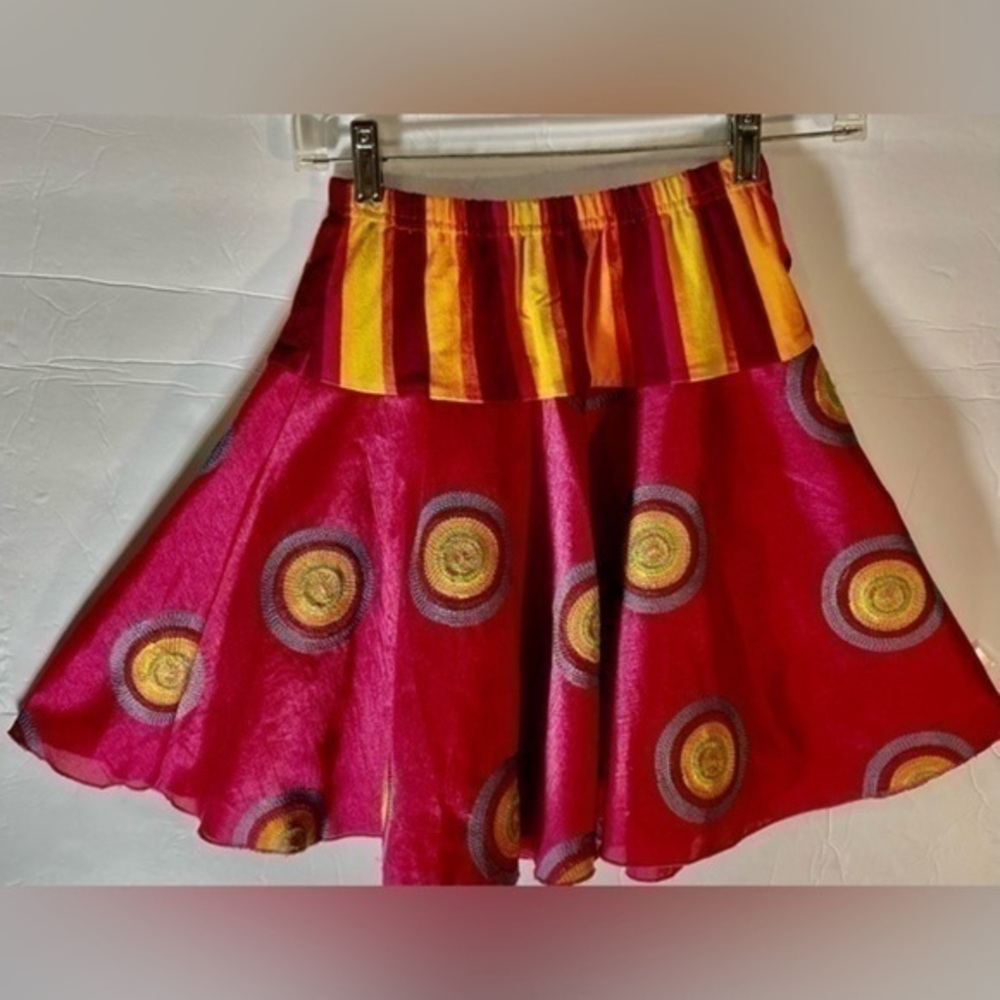 ZAZA GIRLS COUTURE COLORFUL DRESS WITH MIXED COLORS AND WHEELS SIZE 12